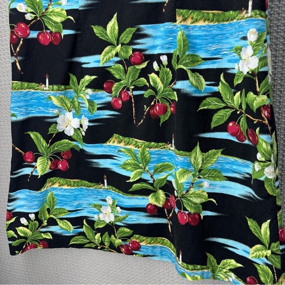 Vtg 80’s Cherry Republic Hawaiian Mini Dress Women Large-Tropical Beach Sundress - Picture 3 of 8